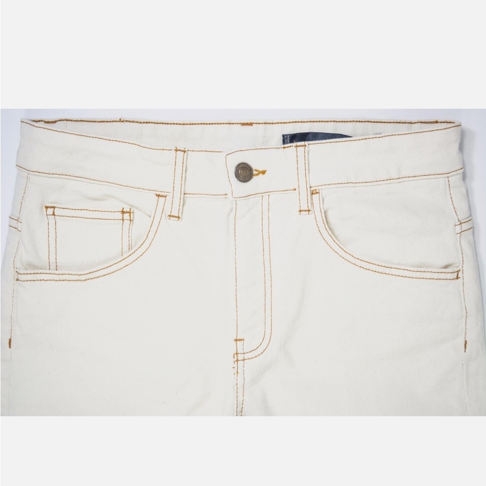 NEW ZARA CREAM RELAXED BOOT CUT MIDRISE JEANS